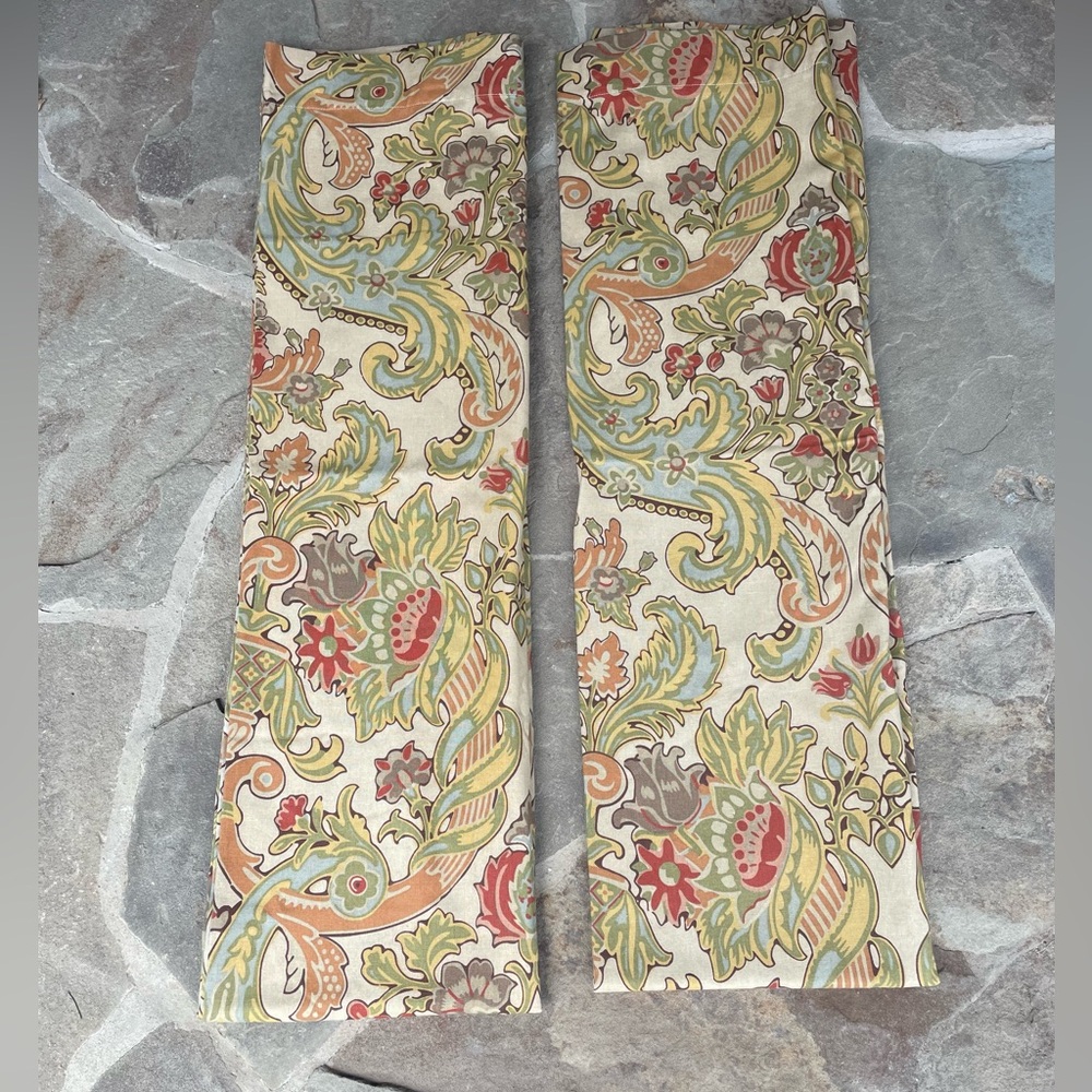 Pottery Barn Simone Palampore Linen Cotton Drapes 50x84 Set of 2 Panels